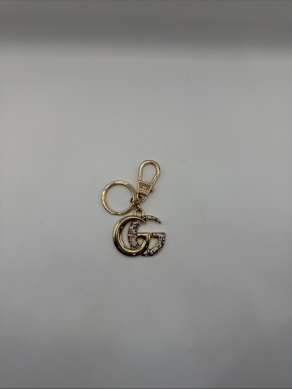 1461. Gold Double-G Crystal Keychain or Bag Charm